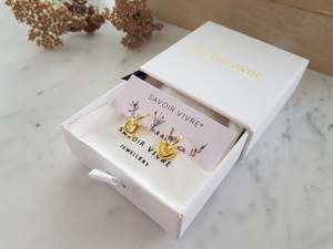 Jewellery: Gold Plated Sterling Silver Two in One Heart Hoop Earrings