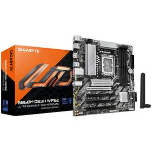 Motherboards: Gigabyte B860M DS3H WIFI 6E mATX Motherboard for Intel LGA1851 - B860 Chipset
