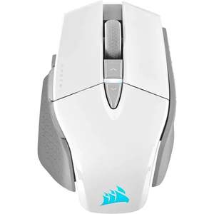 Keyboards Mice: Corsair M65 RGB LED Ultra Wireless Optical Silver Alu Gaming Mouse (White)