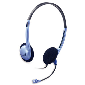 Genius HS-02B Internet Chat Lightweight On-Ear Headset with Microphone (Metallic Blue)