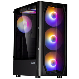 Pc Cases: Zalman N4 Rev.1 ATX Black Mid Tower Case 4x140mm RGB