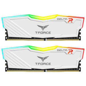 TeamGroup T-Force Delta RGB 32GB (2x16GB) DDR4 Gaming Memory Module Desktop RAM Kit (White)