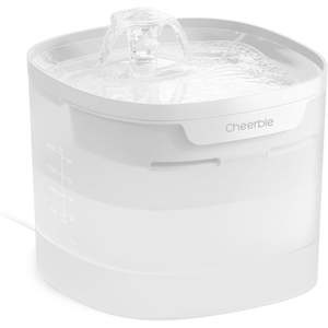Hot Deals: Cheerble Elfin E1 Lite Pet Water Fountain 2L for Cats and Dogs - USB DC 5V Powered (White)