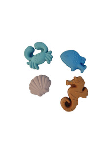 Baby Bathing: Saylor Mae Silicone Bath Toys - Ocean (Set of 4 plus storage bag)