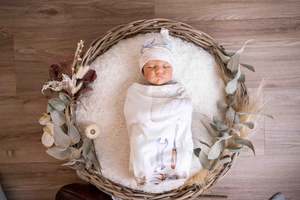 Sleep: Saylor Mae Swaddle Sack Sets - Oaklynn with beanie