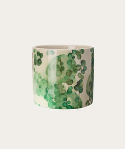 Willow Ceramic Pot – Green & White, Large