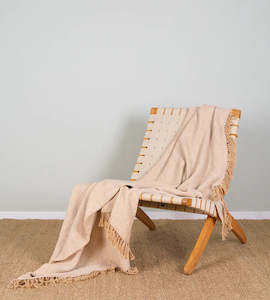 Throws: Ekel Plaid Waffle Throw - Beige/Sand