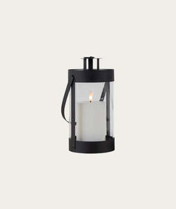 Lighting: Bondi Lantern – Black Steel and Glass Lantern - Small