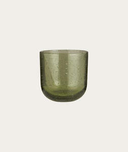 Kitchenware: Vercelli Drinking Glass – Green with Bubbles