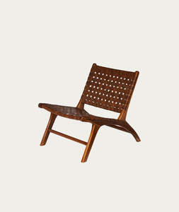 Furniture: Porto Armchair – Brown Teak & Leather