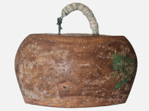 Furniture: Vintage Large Brown Cow Bell/Coffee Table/Hallway Table