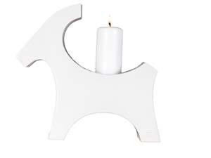 Candle Holders: Candle Goat - Ceramic Stand For Candles - White