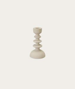 Candle Holders: Malia Candleholder - Linen, Medium