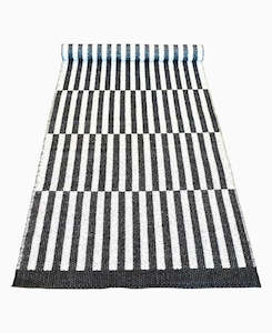 Mats And Rugs: Striped Mat - Black and White Runner