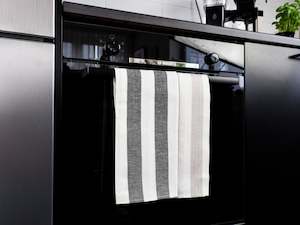 Towels: Stripe Hand Towel - Black and White