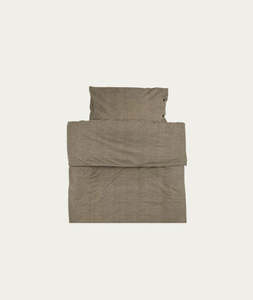 Bed Linen: Eden Bed Set - Linen Brown - Single bed set