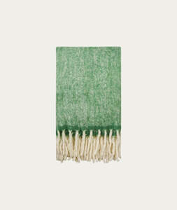 Textiles: Carmel Plaid – Green Wool Mix Throw
