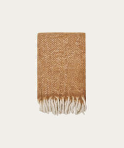 Textiles: Carmel Plaid – Tan Wool Mix Throw