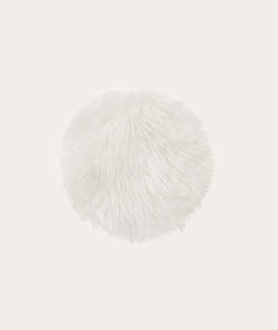 Textiles: Sheepskin stool cover - White