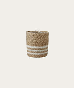 Baskets Storage: Bella Basket - Natural/White, Medium