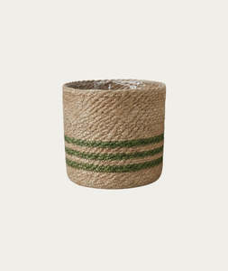 Bella Basket - Natural/Green, Large