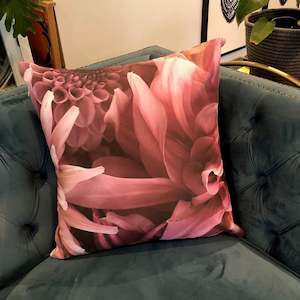 Cushion Covers: Pink Dahlias Cushion Cover