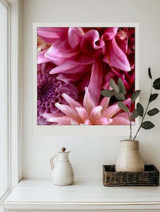 Paint Dahlias AT HOME Polaroid Artwork - Large