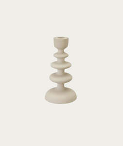 Candle Holders: Malia Candleholder - Linen, Tall