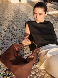 Bags: Pillow Shoulder Bag dark brown