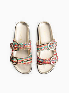 Sandals: Porto gold multi