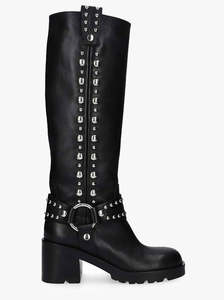 Knee High Boots: Estella black leather