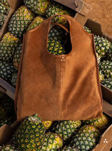 Bags: Paco caramel suede