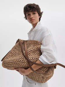 River Large Tote natural straw