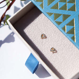 Jewelry: Little Taonga - Aroha Heart Petite Studs - Gold
