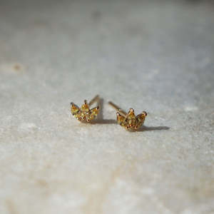 Jewelry: Little Taonga - Kowhai Gem Studs - Gold