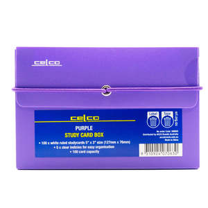 Celco System Card File Box 127 x 76mm Purple
