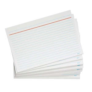 Collins System Cards Ruled 5mm 150 x 100mm White Pack 100
