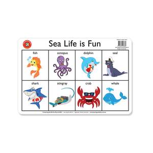 LCBF Placemat Educational Desk Mat 44 x 29 cm Sealife is Fun