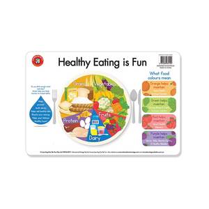 LCBF Placemat Educational Desk Mat 44 x 29cm Healthy Eating is Fun