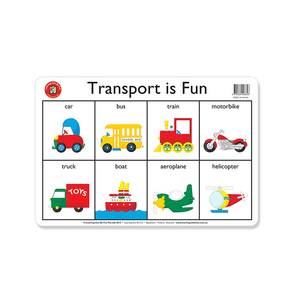 LCBF Placemat Educational Desk Mat 44 x 29 cm Transport is Fun