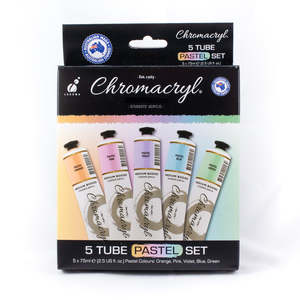 Acrylic Paints: Chromacryl Student Acrylic Paint 5×75ml Set – Pastel Colours
