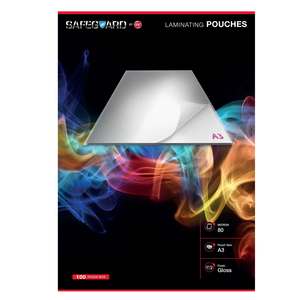 GBC Safeguard Laminating Pouches 80 Micron A3 Gloss Pack of 100