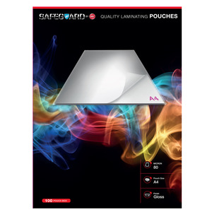 GBC Safeguard Laminating Pouches 80 Micron A4 Gloss Pack of 100