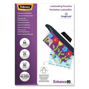 Fellowes Laminating Pouches A4 Premium Gloss 80 Micron Pack 25