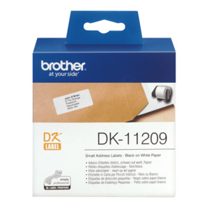 Brother DK-11209 Paper Label Roll Black on White 29 x 62mm 800 Labels