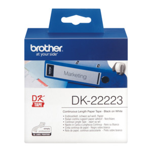 Brother DK-22223 Continuous Paper Label Roll with Removable Adhesive Black on Wh&hellip;