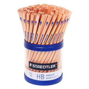 Pencils 1: Staedtler Natural Graphite Pencil Hexagonal HB Class Pack of 100
