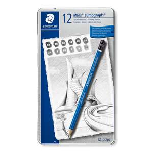 Staedtler Mars® Lumograph® Graphite Pencils 100 G12 S Tin of 12 Degrees [8B - 2H]