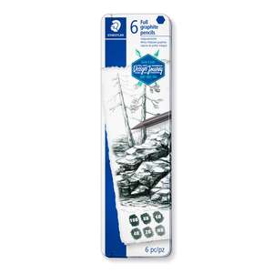 Pencils 1: Staedtler Mars® Lumograph® Pure Graphite 100G Pencils Tin of 6 [Degrees HB-10B]