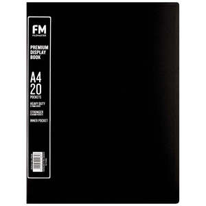 FM Premium Display Book A4 20 Pocket Black